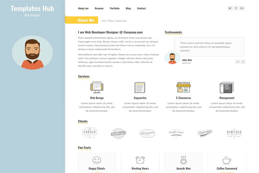 Responsive Free Portfolio Website Templates Templates Hub